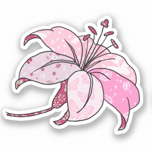 bunte Lilie  Aufkleber (Vorderseite)