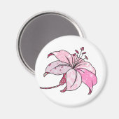 bunte Lilie Keramik Magnet (Vorderseite/Rückseite)