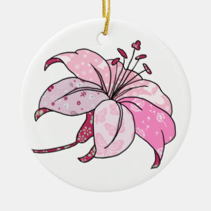 bunte Lilie Keramik Ornament