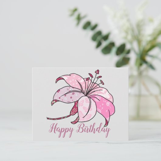 bunte Lilie Postkarte (Stehend Vorderseite)