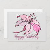 bunte Lilie Postkarte (Vorne/Hinten)