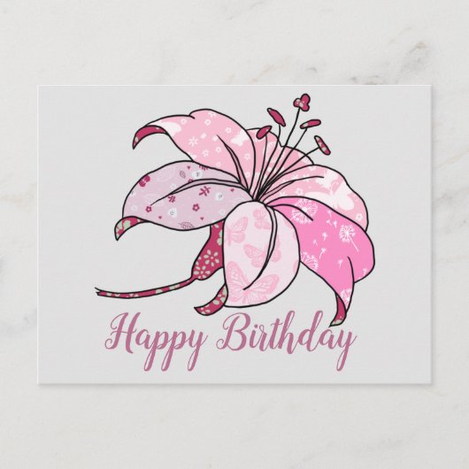 bunte Lilie Postkarte (Vorderseite)