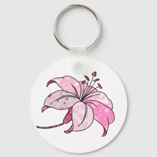 bunte Lilie Schlüsselanhänger (Vorderseite)