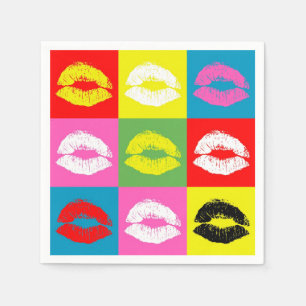 Bunte Lippen Serviette
