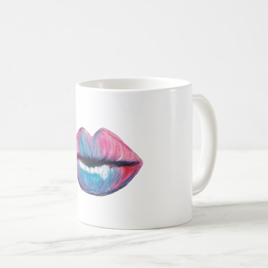 Bunte Lippenkunst Kaffeetasse (VorderseiteRechts)