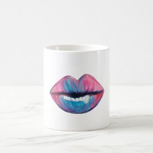 Bunte Lippenkunst Kaffeetasse (Mittel)