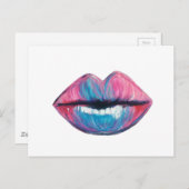 Bunte Lippenkunst Postkarte (Vorne/Hinten)