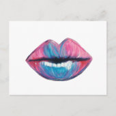Bunte Lippenkunst Postkarte (Vorderseite)