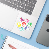 Bunte Lizards Aufkleber (Laptop mit iPhone)