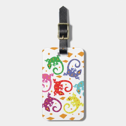 Bunte Lizards Gepäckanhänger (Vorderseite vertikal)