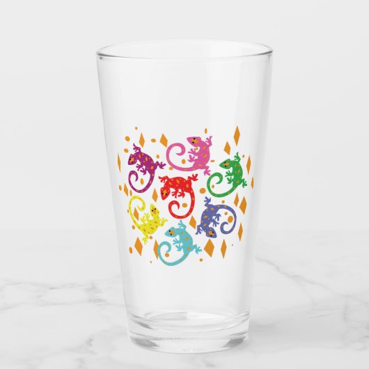 Bunte Lizards Glas (Vorderseite)