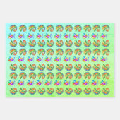 Bunte Lizards Happy Birthday Balloons Green Geschenkpapier Set (Vorderseite)