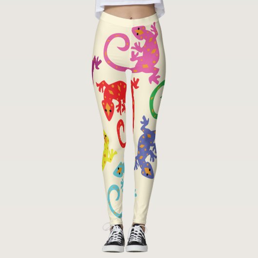 Bunte Lizards Leggings (Vorderseite)
