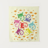 Bunte Lizards Wandteppich (Vorderseite)