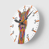 Bunte Llama-Uhr Runde Wanduhr (Winkel)