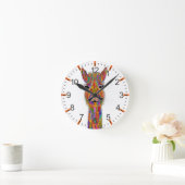 Bunte Llama-Uhr Runde Wanduhr (Zuhause)