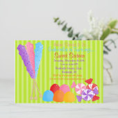 Bunte Lose der Einladung des Süßigkeits-Bonbon-16 (Stehend Vorderseite)