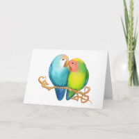 Bunte Lovebirds-Gruß-Karte