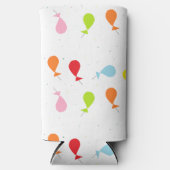 Bunte Luftballons auf weiß Selters Dosenkühler (Vorderseite)