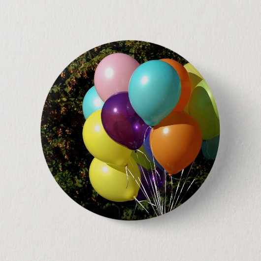 Bunte Luftballons Button (Vorderseite)