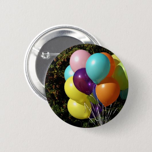 Bunte Luftballons Button (Vorne & Hinten)