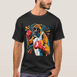Bunte lustige Boxen Hund Liebhaber Kickboxen Boxer T-Shirt