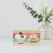 bunte, lustige Cupcake Business Cards Visitenkarte (Stehend Vorderseite)