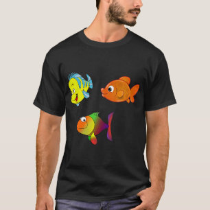 Bunte lustige Fischgruppe T-Shirt
