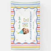 Bunte lustige gestreifte Geburtstagsfeier Banner (Vertikal)