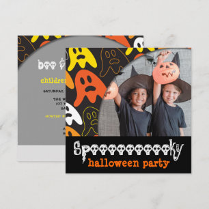 Bunte lustige gruselige Geister Kinder Halloween-P Einladung