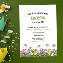 Bunte Lustige Kleine Wildblume 1. Geburtstag
