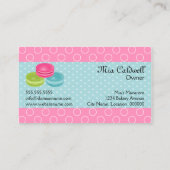 Bunte Macarons Bäckerei Visitenkarte (Rückseite)