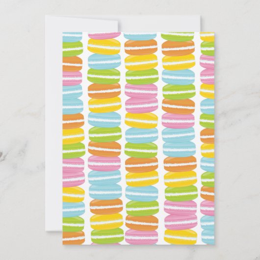 Bunte Macarons Party Einladung (Rückseite)