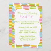 Bunte Macarons Party Einladung (Vorne/Hinten)