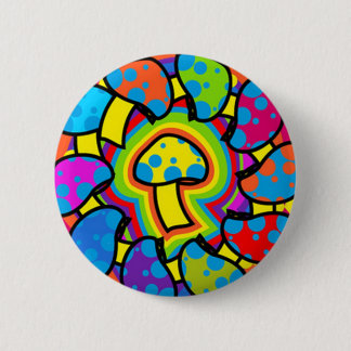 Bunte magische Pilze Button