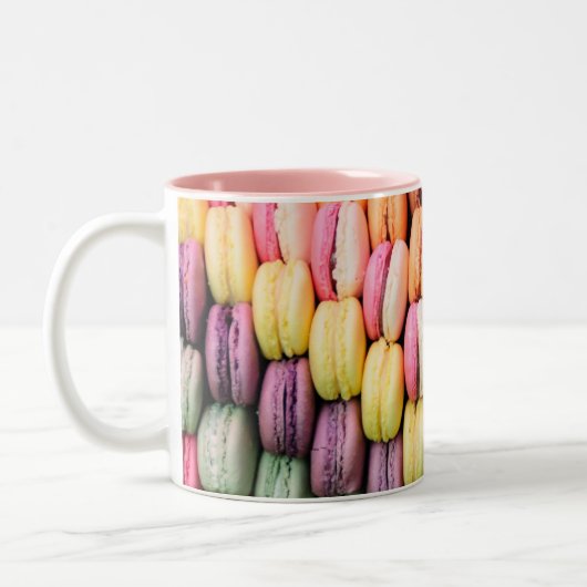 Bunte Makronen Zweifarbige Tasse (Links)