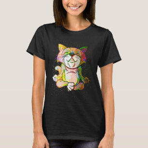 Bunte Mal-Spritzer-Meditations-Yoga-entspannende K T-Shirt