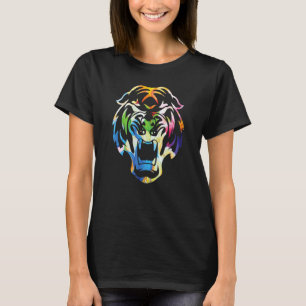 Bunte Malerei des Tigerkatzentier-Tigerkopfes T-Shirt