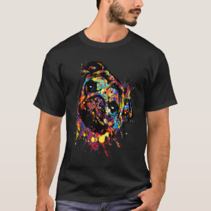 Bunte Malerei Mops Hund Klassisch 406 T-Shirt