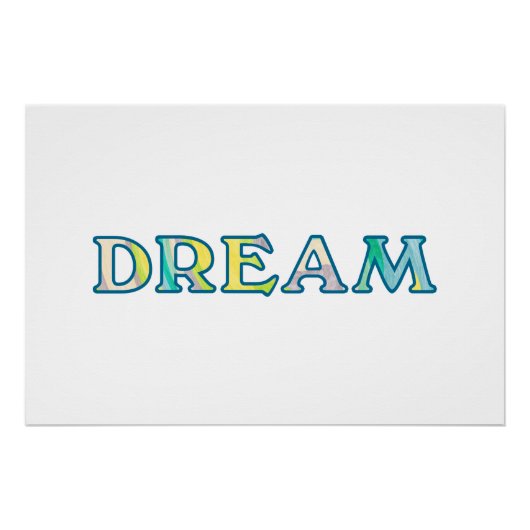 Bunte malerische DREAM Typografie Poster (Vorderseite)