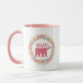 Bunte Mama-Bär-Silhouette-Kunst Tasse (Links)
