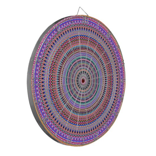 bunte Mandala-Designs Dartscheibe (Vorderseite Links)