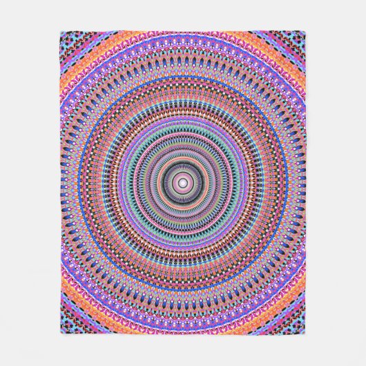 bunte Mandala-Designs Fleecedecke (Vorderseite)