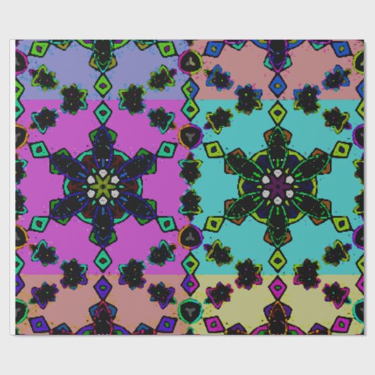 bunte Mandala-Designs Geschenkpapier (Flach)