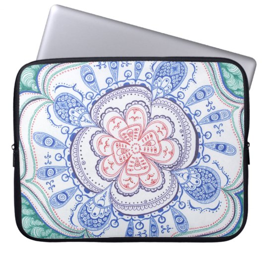 Bunte Mandala-Laptop-Hülse Laptopschutzhülle (Vorderseite)