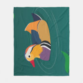 Bunte Mandarinente moderne digitale Kunst Fleecedecke (Vorderseite)