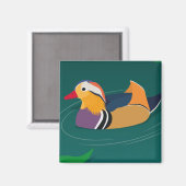 Bunte Mandarinente moderne digitale Kunst Magnet (Vorderseite/Rückseite)
