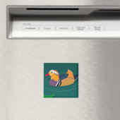 Bunte Mandarinente moderne digitale Kunst Magnet (In Situ (Geschirrspüler))