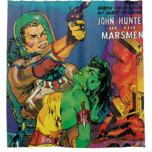 Bunte Mann O’ Mars Vintage 50er Jahre Comic Buch C Duschvorhang