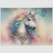 Bunte Märchen Regenbogen Einhorn Decoupage Seidenpapier (Vorderseite)
